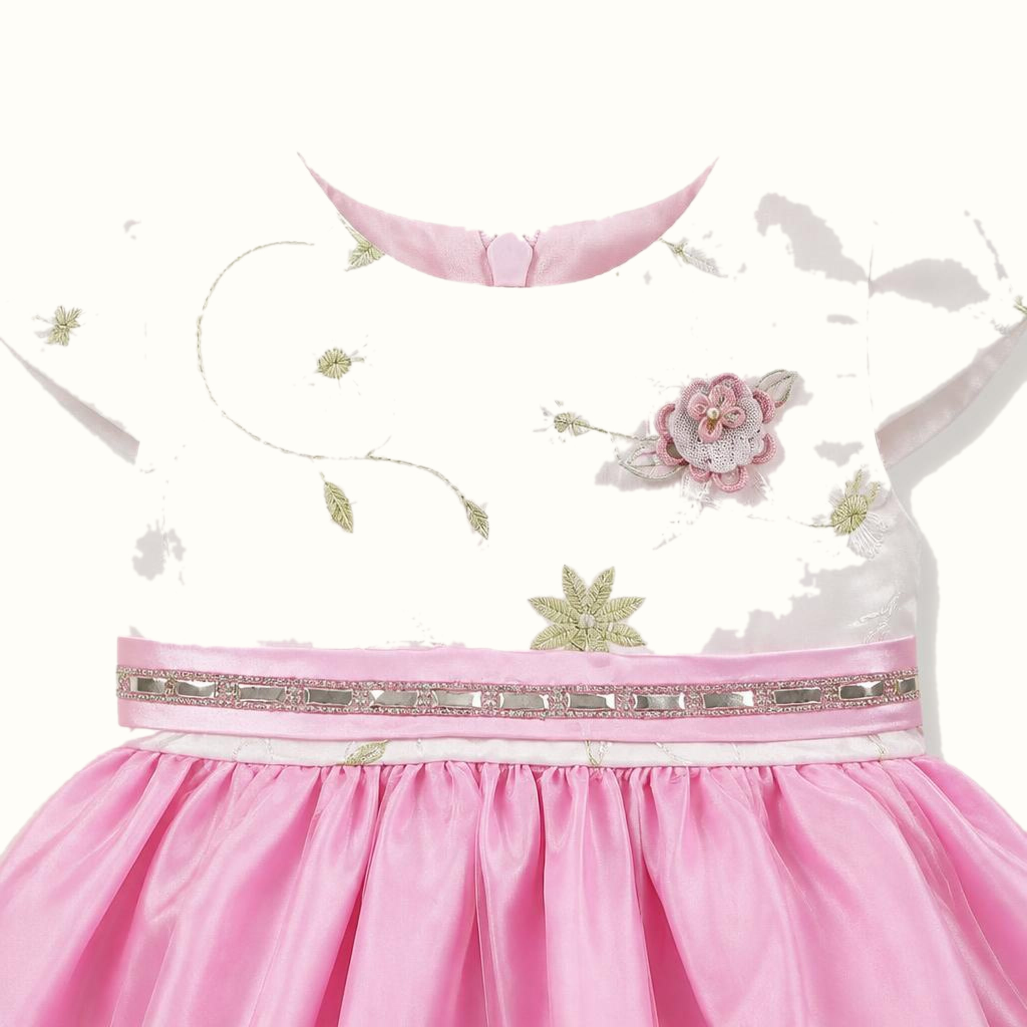 Girls' Embroidered Floral Tulle Dress - ZAH-1333