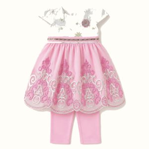 Girls' Embroidered Floral Tulle Dress - ZAH-1333