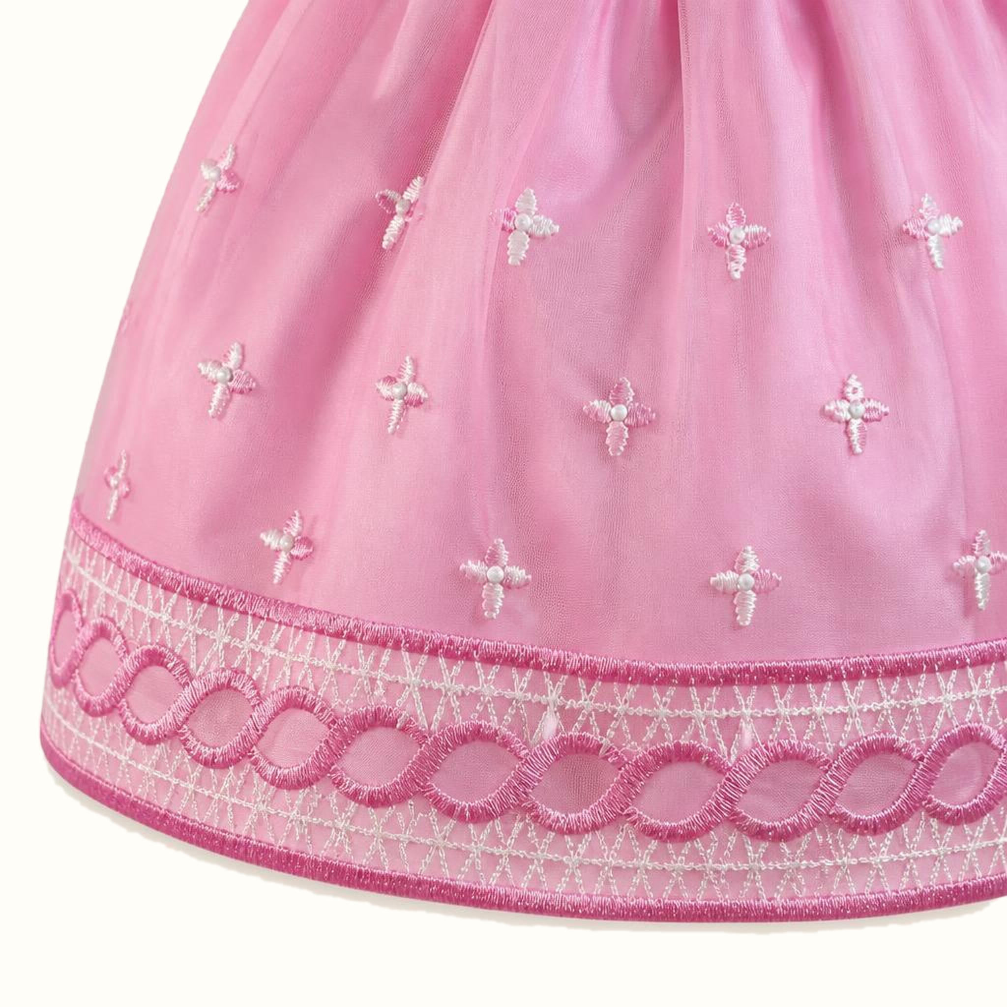 Girls' Embroidered Floral Tulle Dress - ZAH-1335