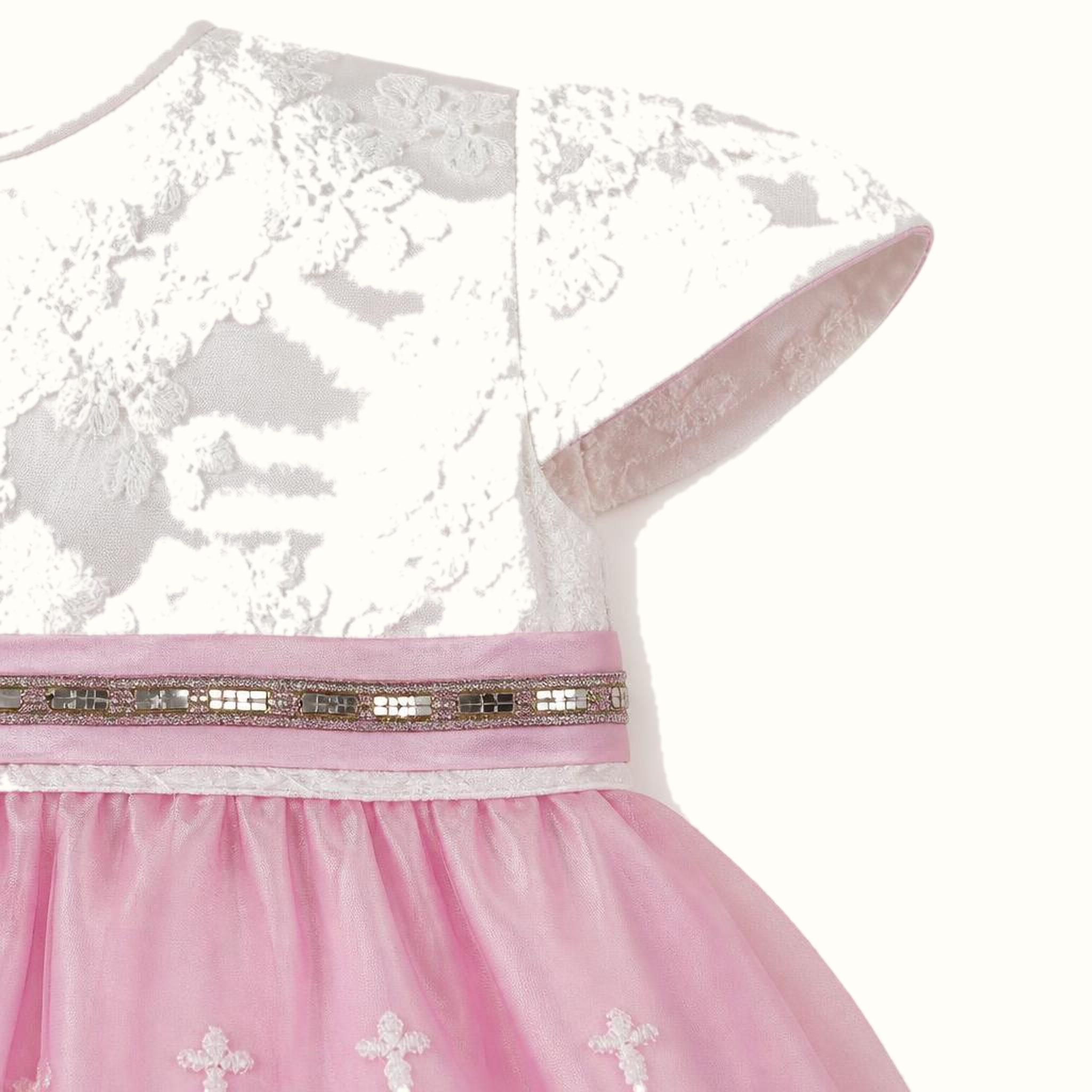 Girls' Embroidered Floral Tulle Dress - ZAH-1335
