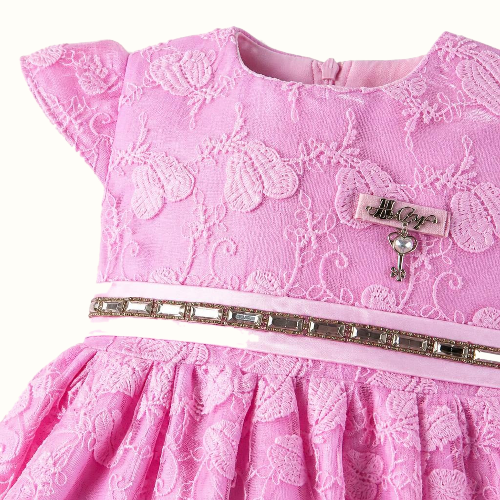 Girls' Lace-Trim Dress - ZAH-1336