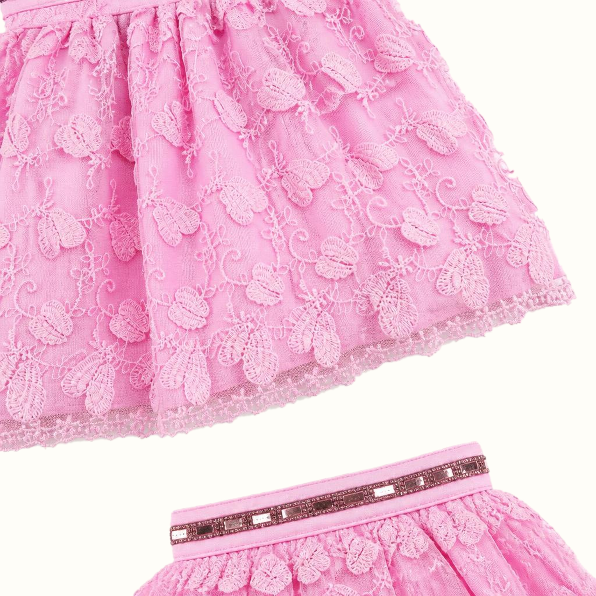 Girls' Lace-Trim Dress - ZAH-1336