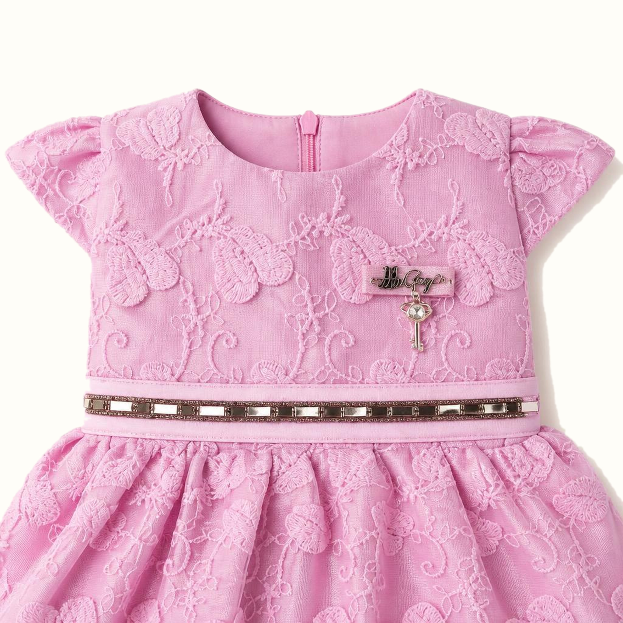 Girls' Lace-Trim Dress - ZAH-1336