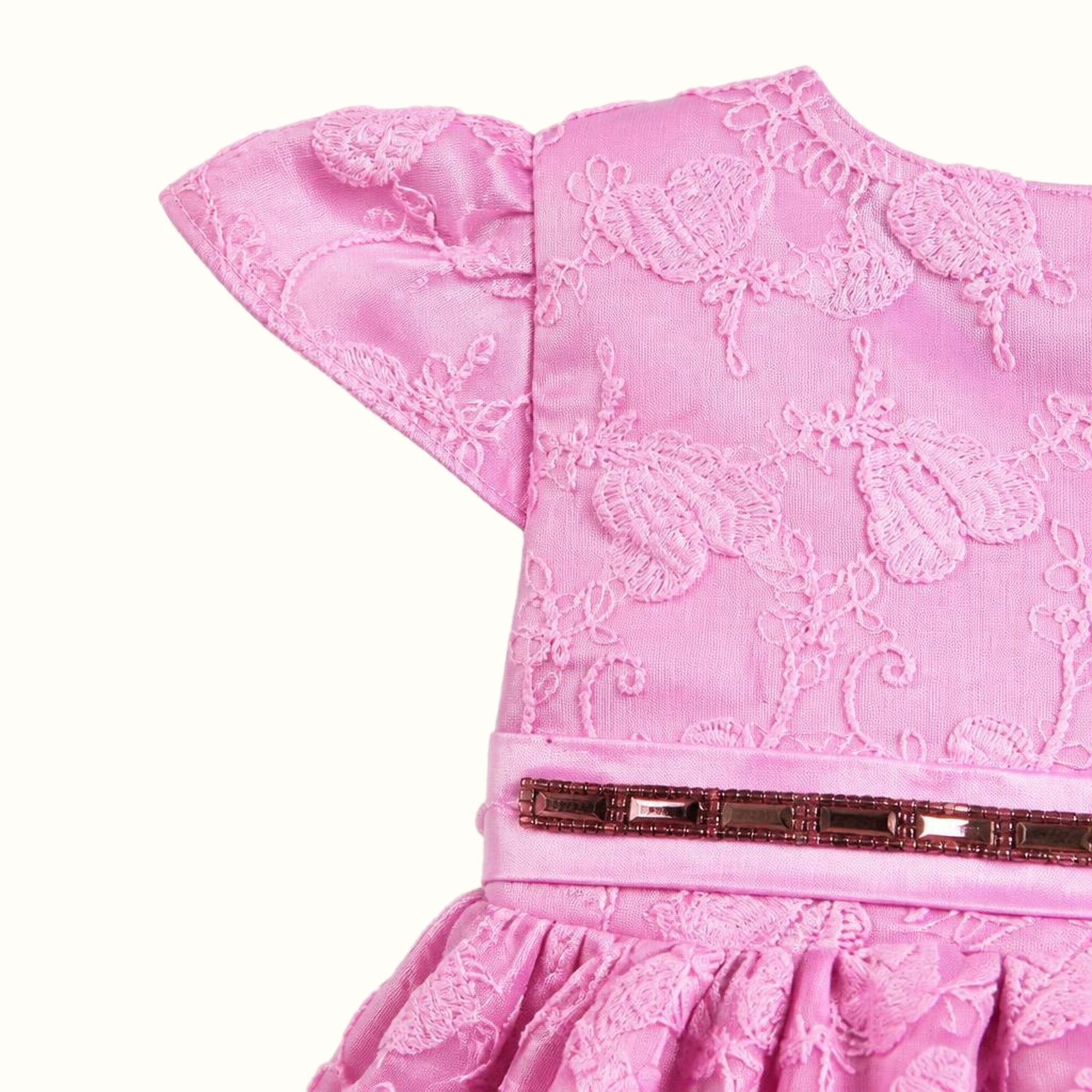 Girls' Lace-Trim Dress - ZAH-1336