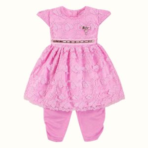 Girls' Lace-Trim Dress - ZAH-1336