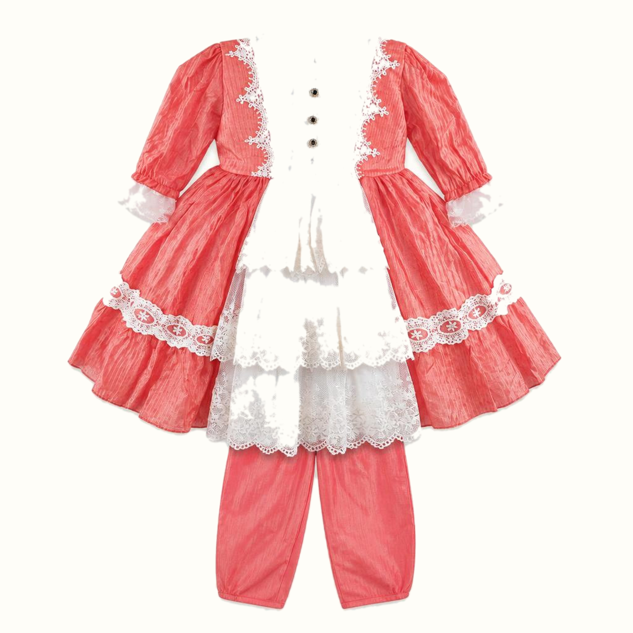 Girls' Lace-Trim Dress - ZAH-1338
