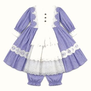 Girls' Lace-Trim Dress - ZAH-1338