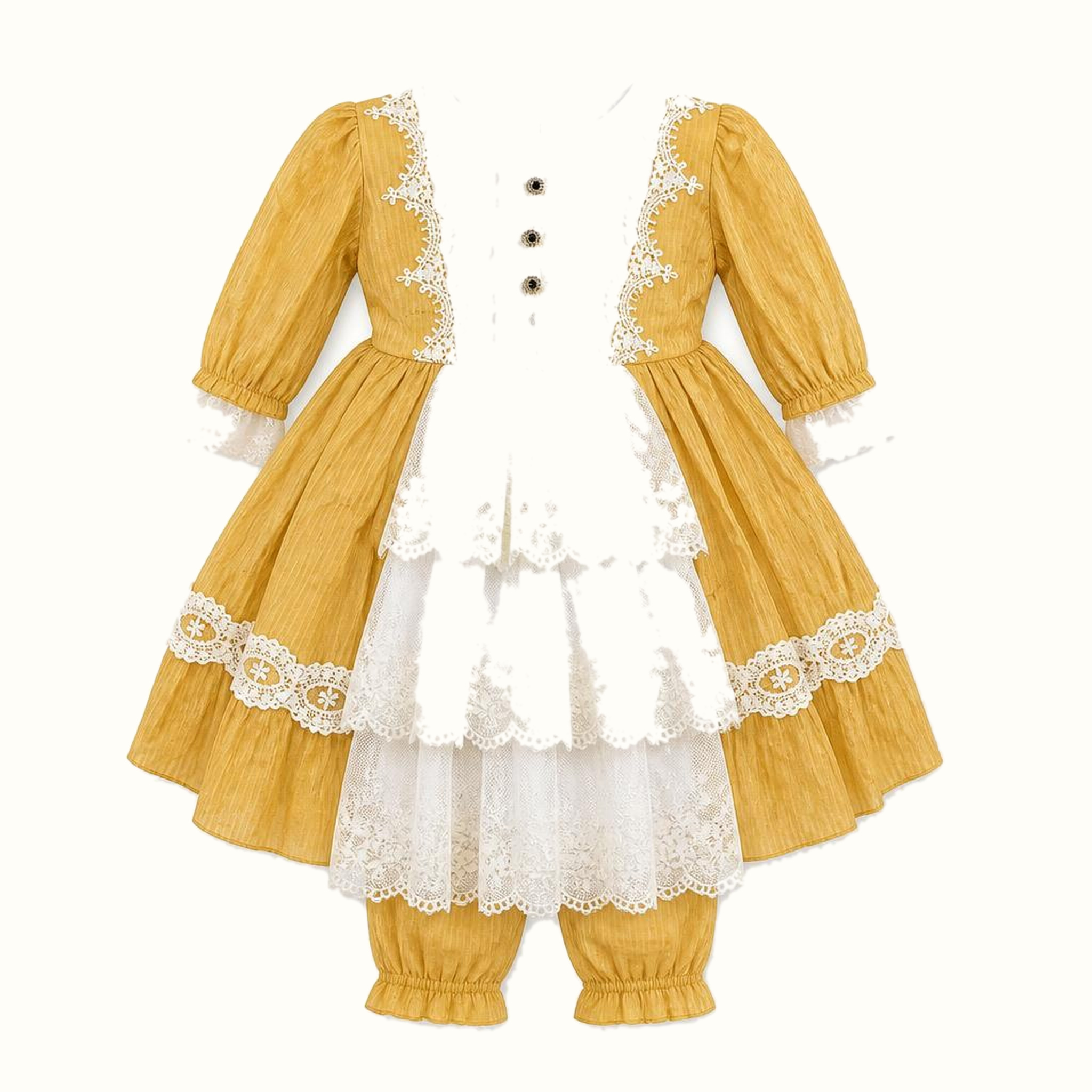 Girls' Lace-Trim Dress - ZAH-1338