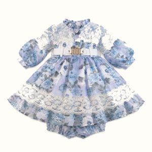 Girls' Floral Lace-Trim Dress - ZAH-1339