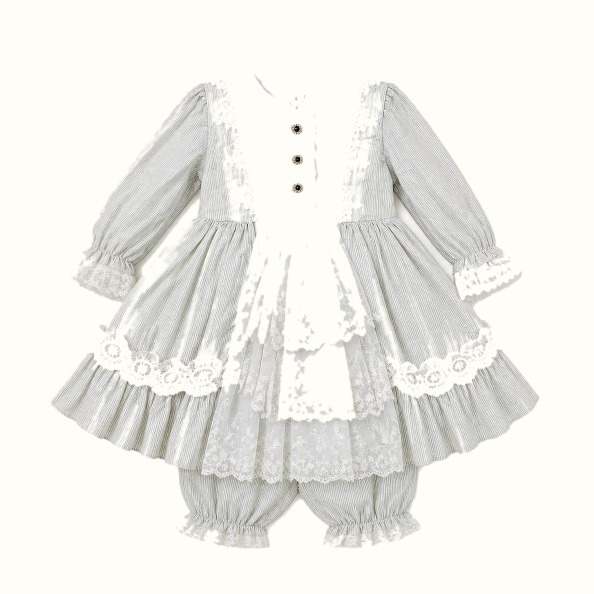 Girls' Lace-Trim Dress - ZAH-1340