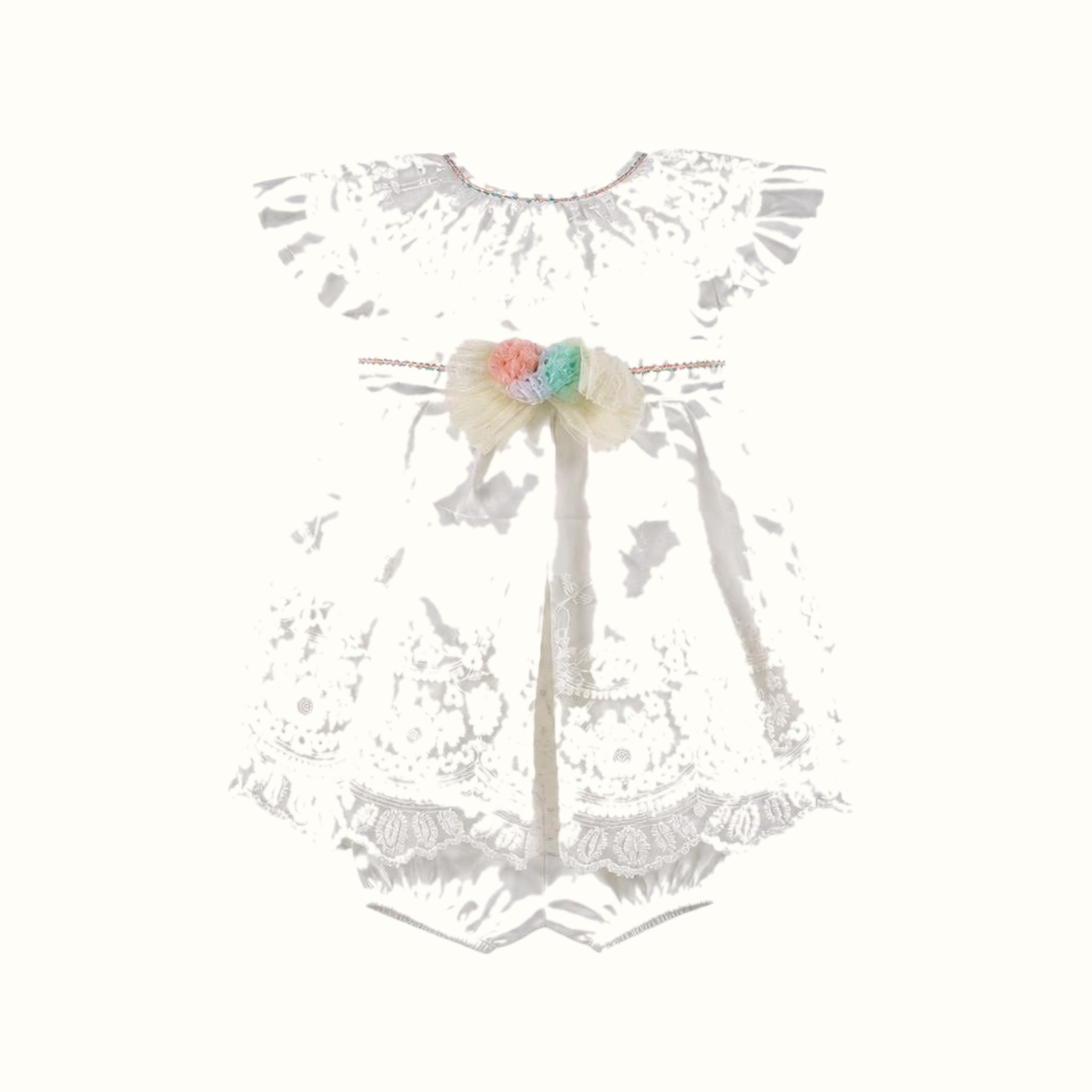 Girls' Floral Lace-Trim Dress - ZAH-1344