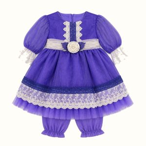 Girls' Floral Lace-Trim Dress - ZAH-1350