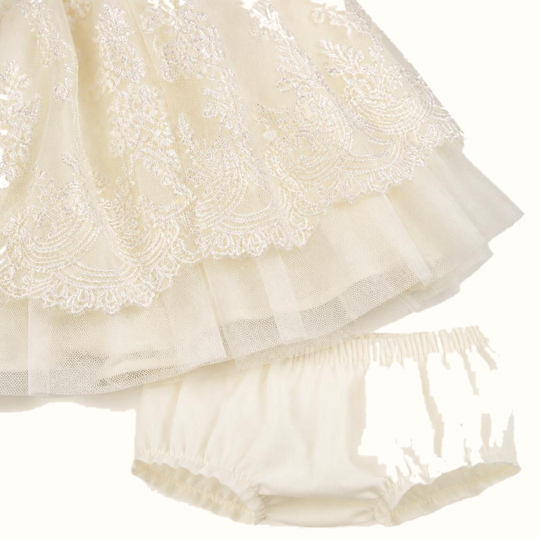 Girls' Floral Lace-Trim Tulle Dress - ZAH-1353