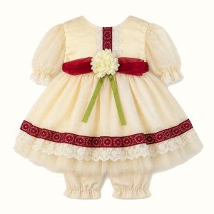 Girls' Floral Lace-Trim Dress & Leggings Set - ZAH-1354