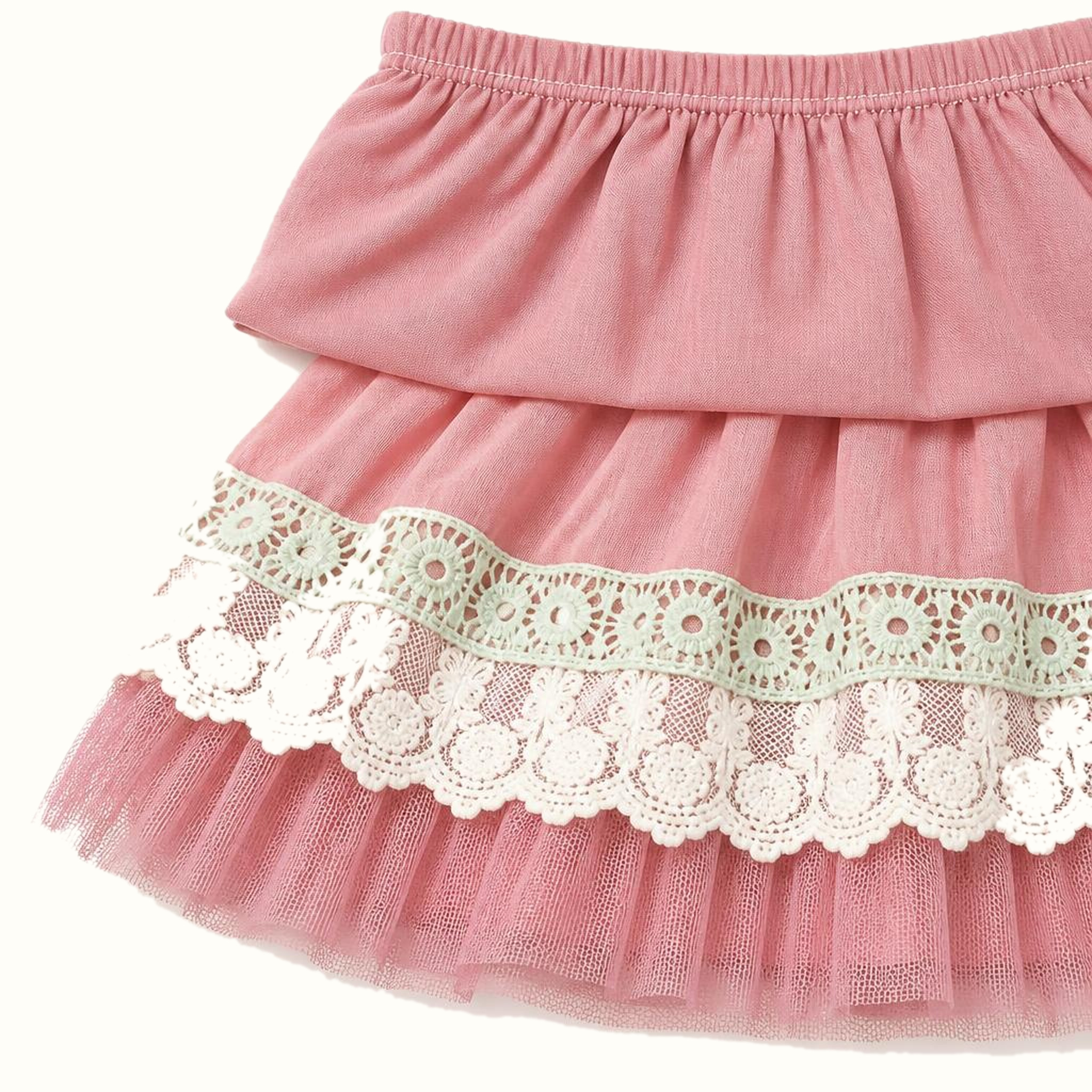 Girls' Floral Lace-Trim Dress & Leggings Set - ZAH-1354
