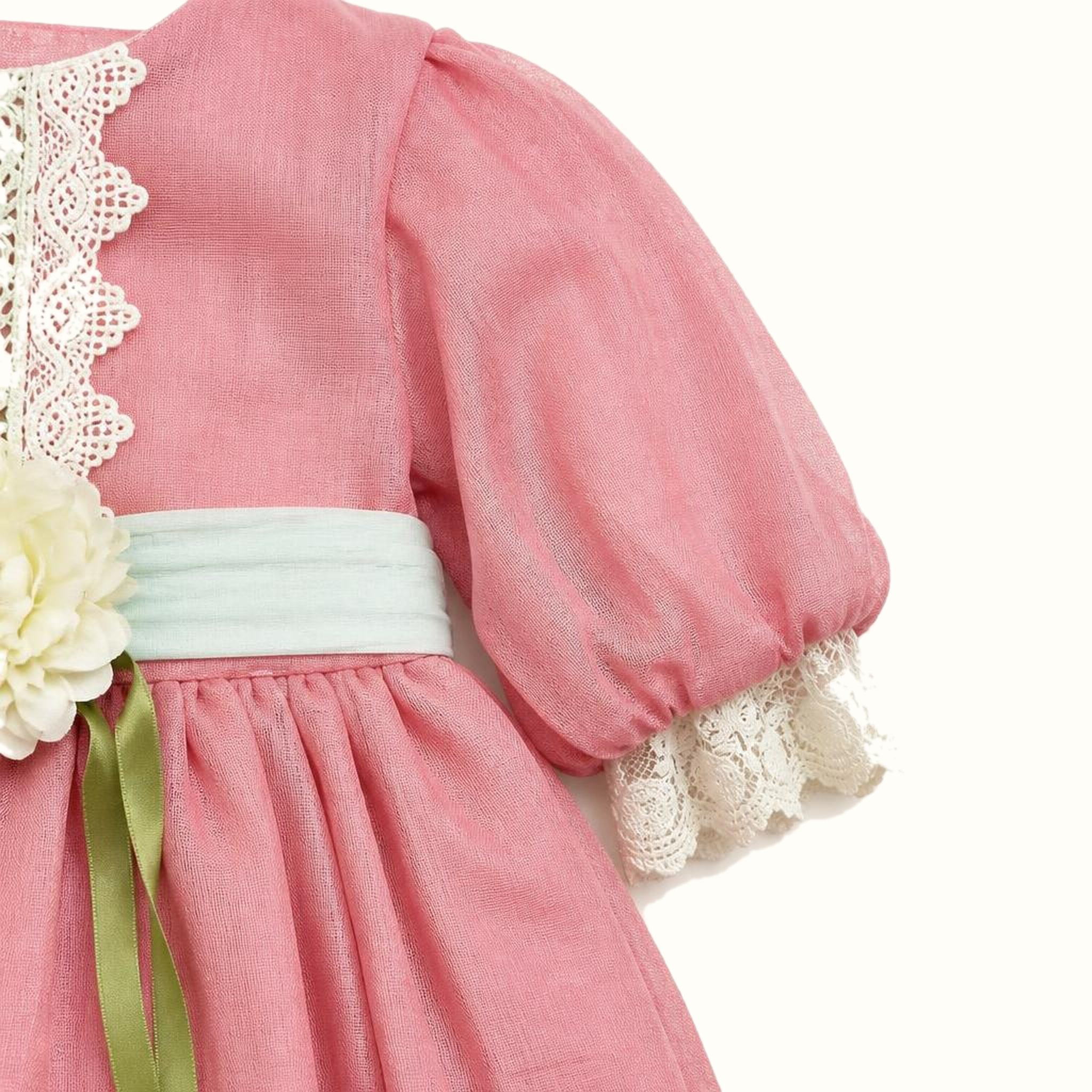 Girls' Floral Lace-Trim Dress & Leggings Set - ZAH-1354