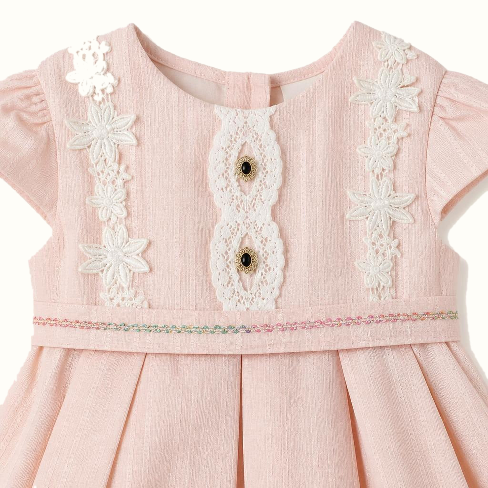 Girls' Lace-Trim Dress - ZAH-1362