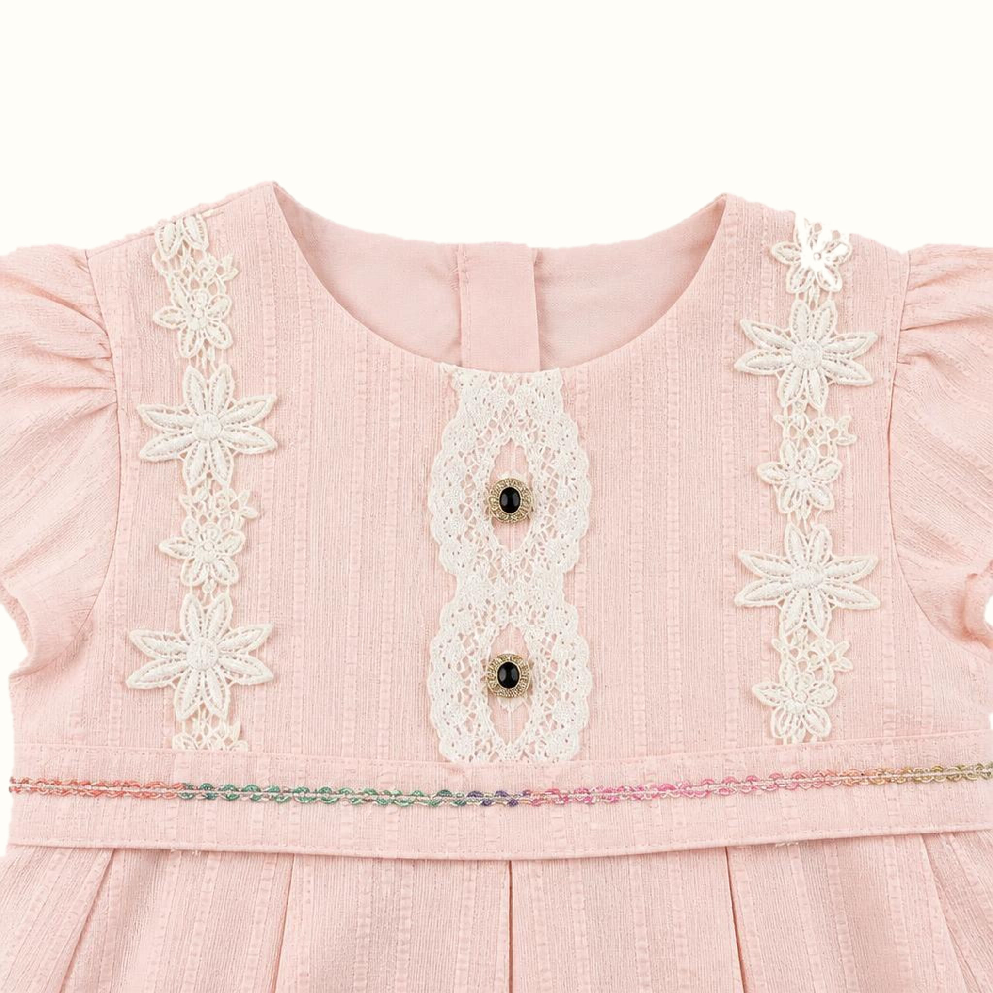 Girls' Lace-Trim Dress - ZAH-1362