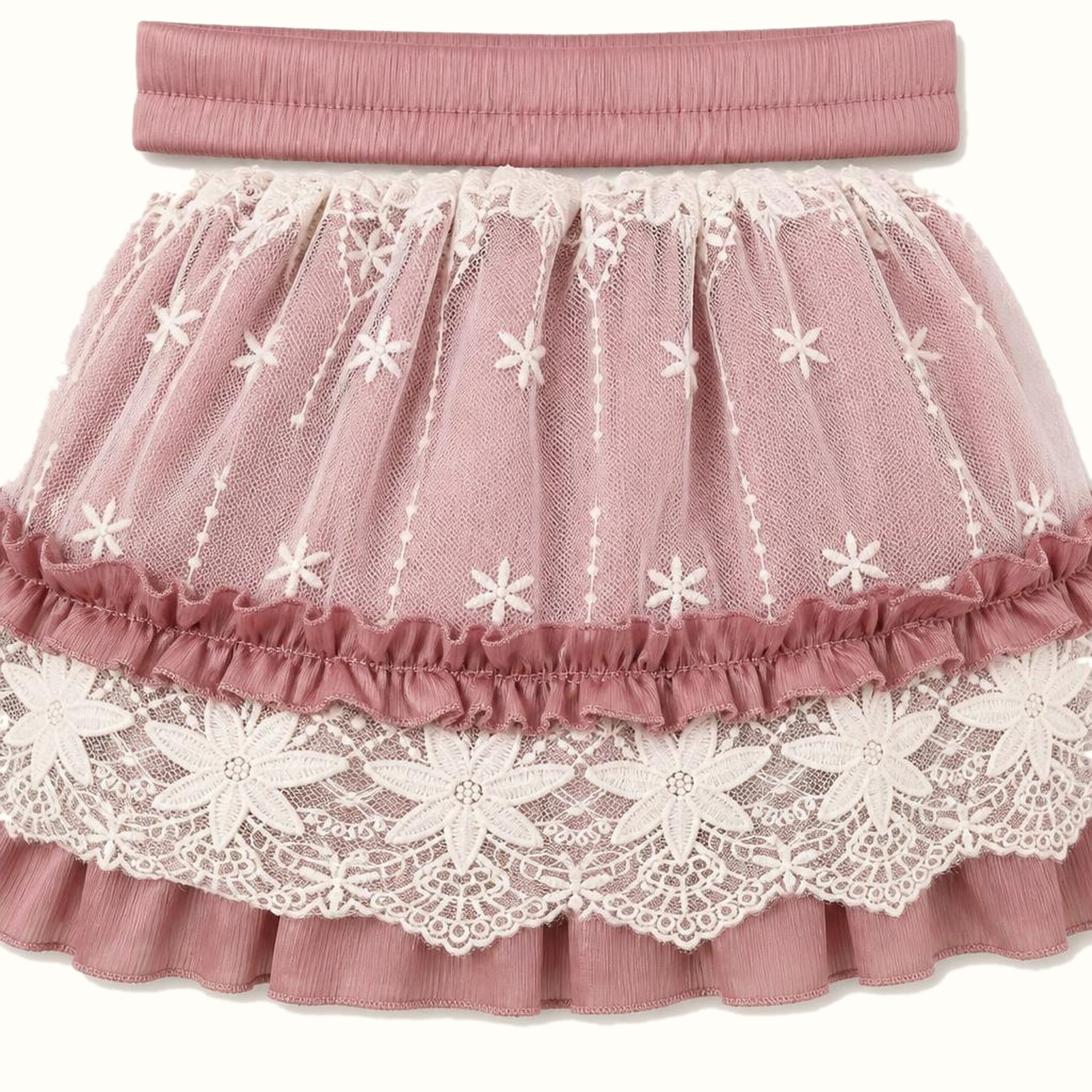 Girls' Floral Lace-Trim Ruffle Dress & Leggings Set - ZAH-1363