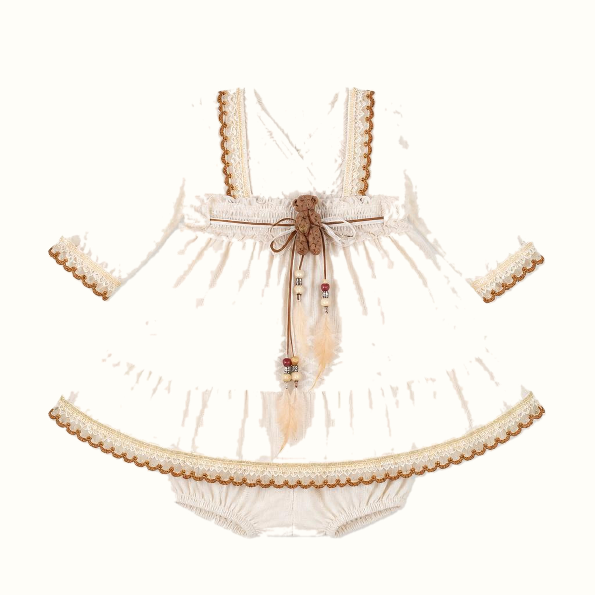 Girls' Embroidered Lace-Trim Dress - ZAH-1364