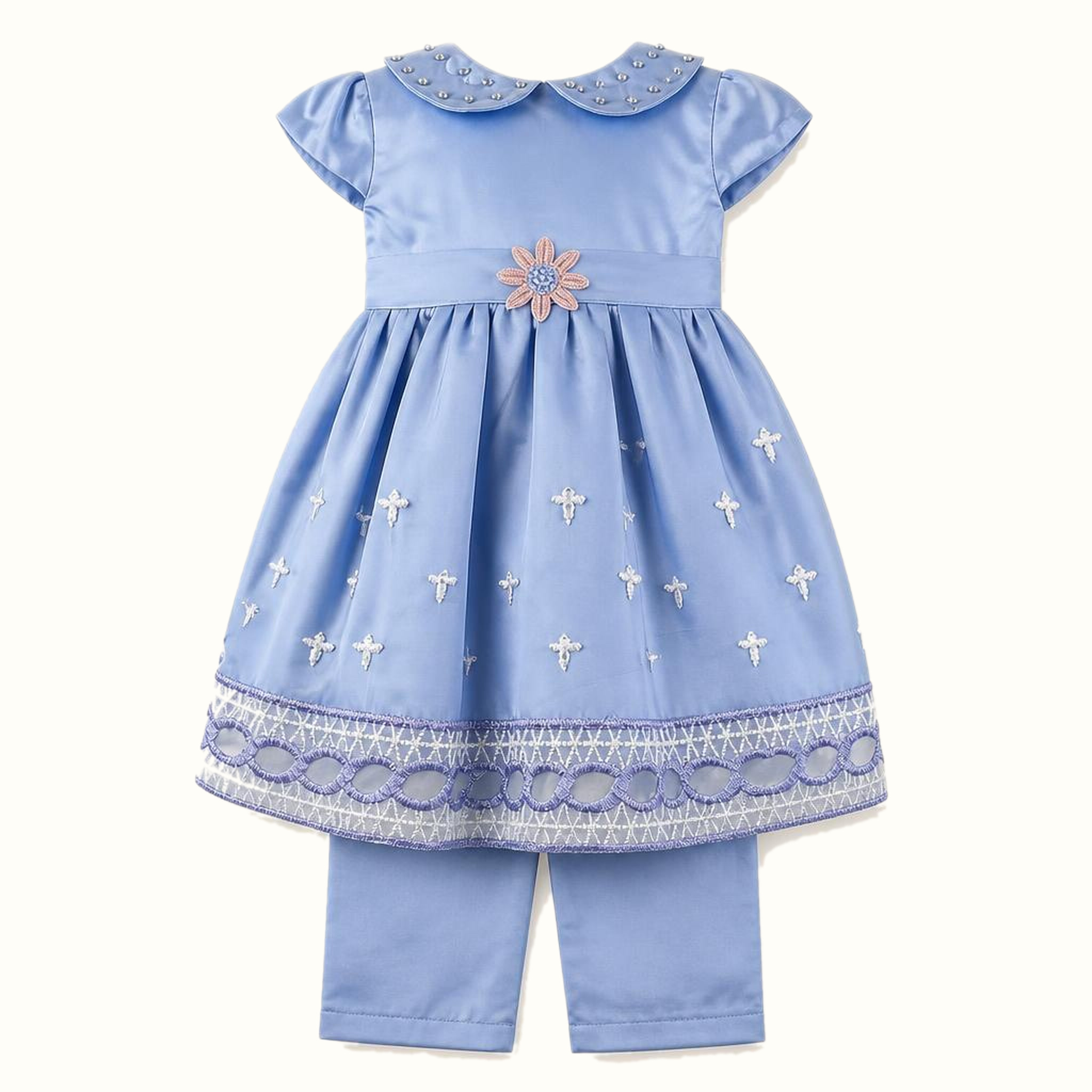 Girls' Embroidered Floral Tulle Dress - ZAH-1367