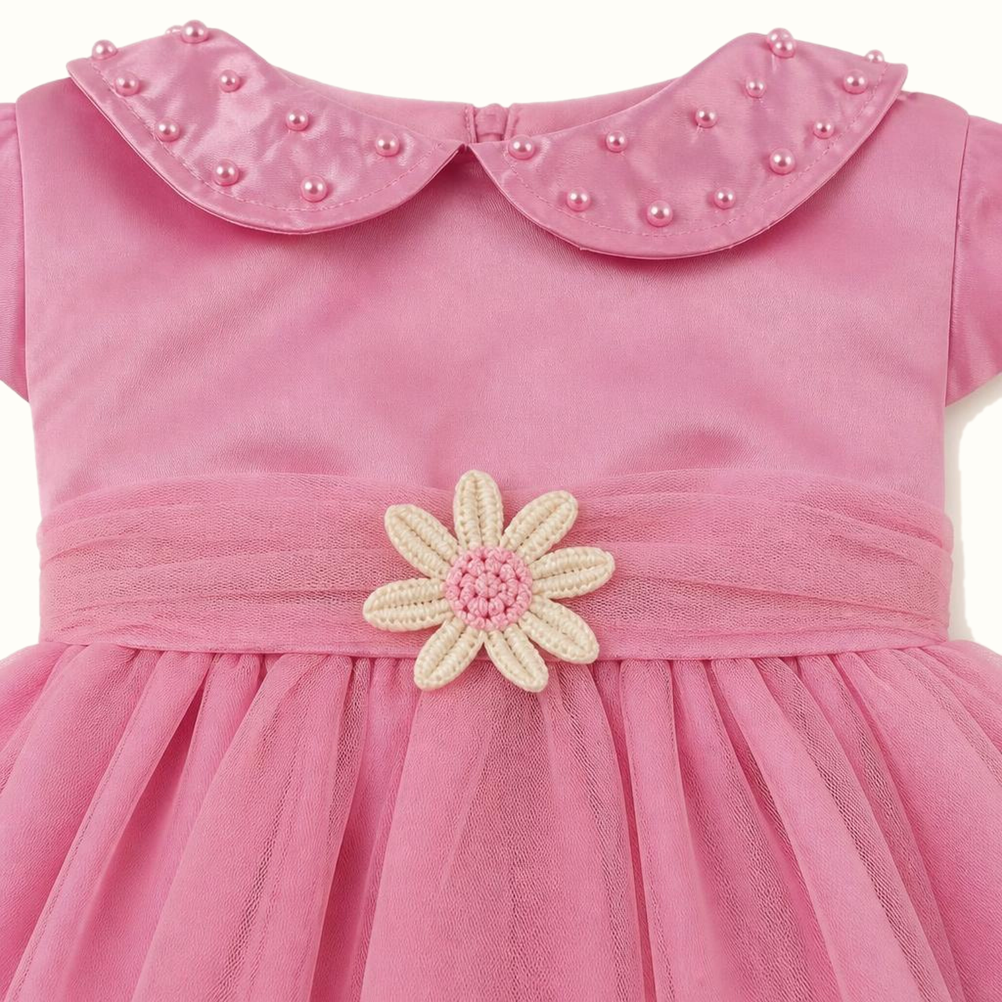 Girls' Embroidered Floral Tulle Dress - ZAH-1367