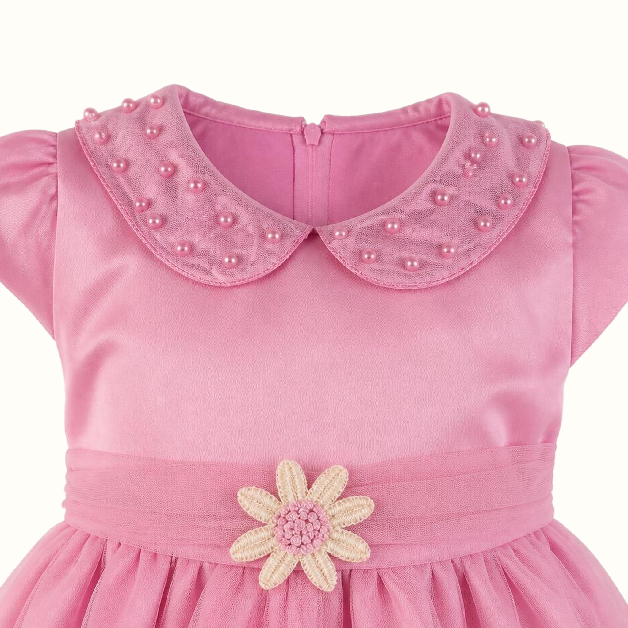 Girls' Embroidered Floral Tulle Dress - ZAH-1367