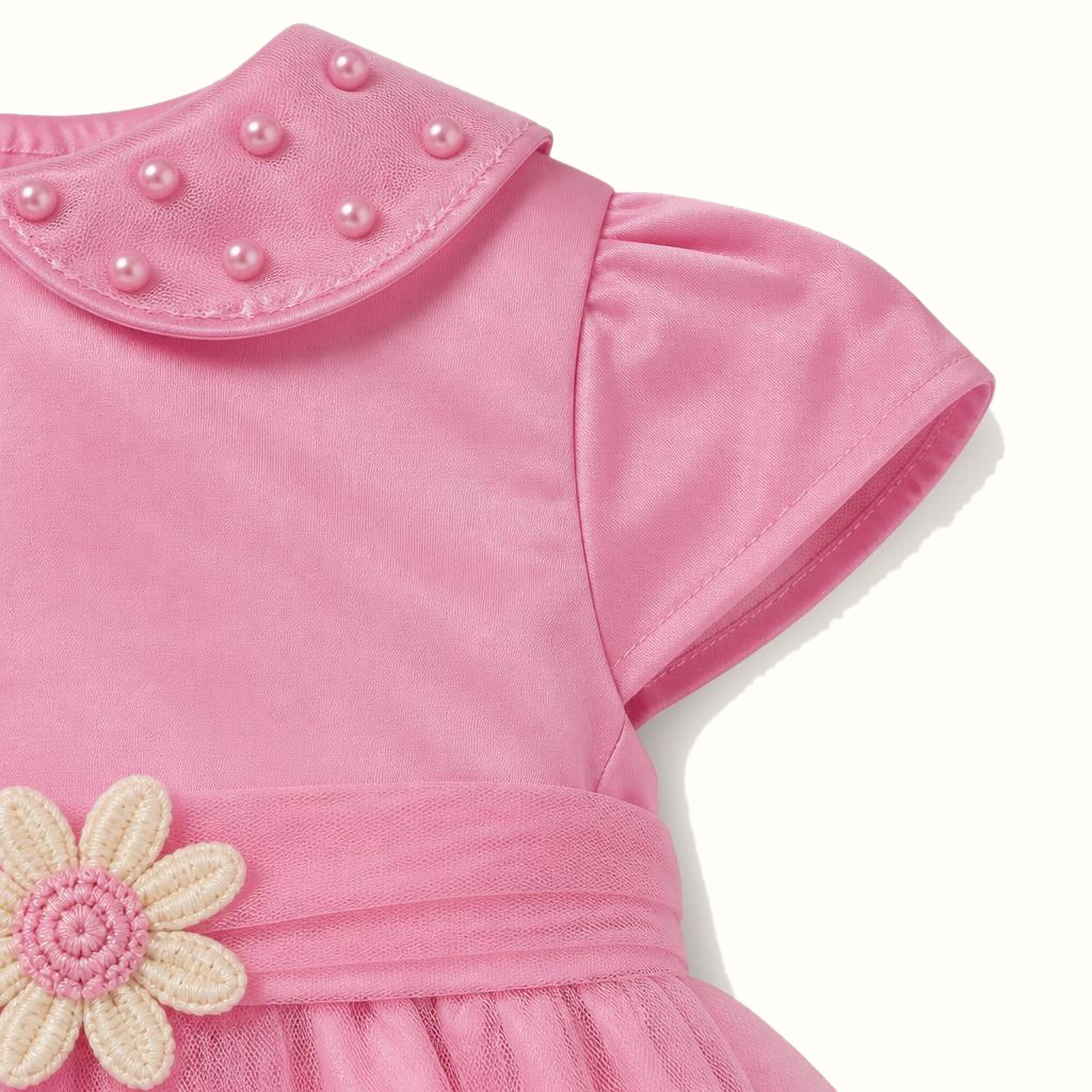Girls' Embroidered Floral Tulle Dress - ZAH-1367