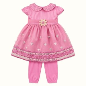 Girls' Embroidered Floral Tulle Dress - ZAH-1367