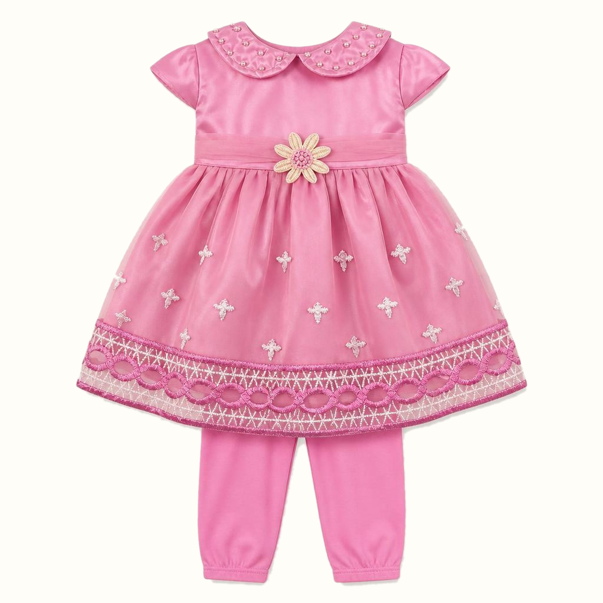 Girls' Embroidered Floral Tulle Dress - ZAH-1367