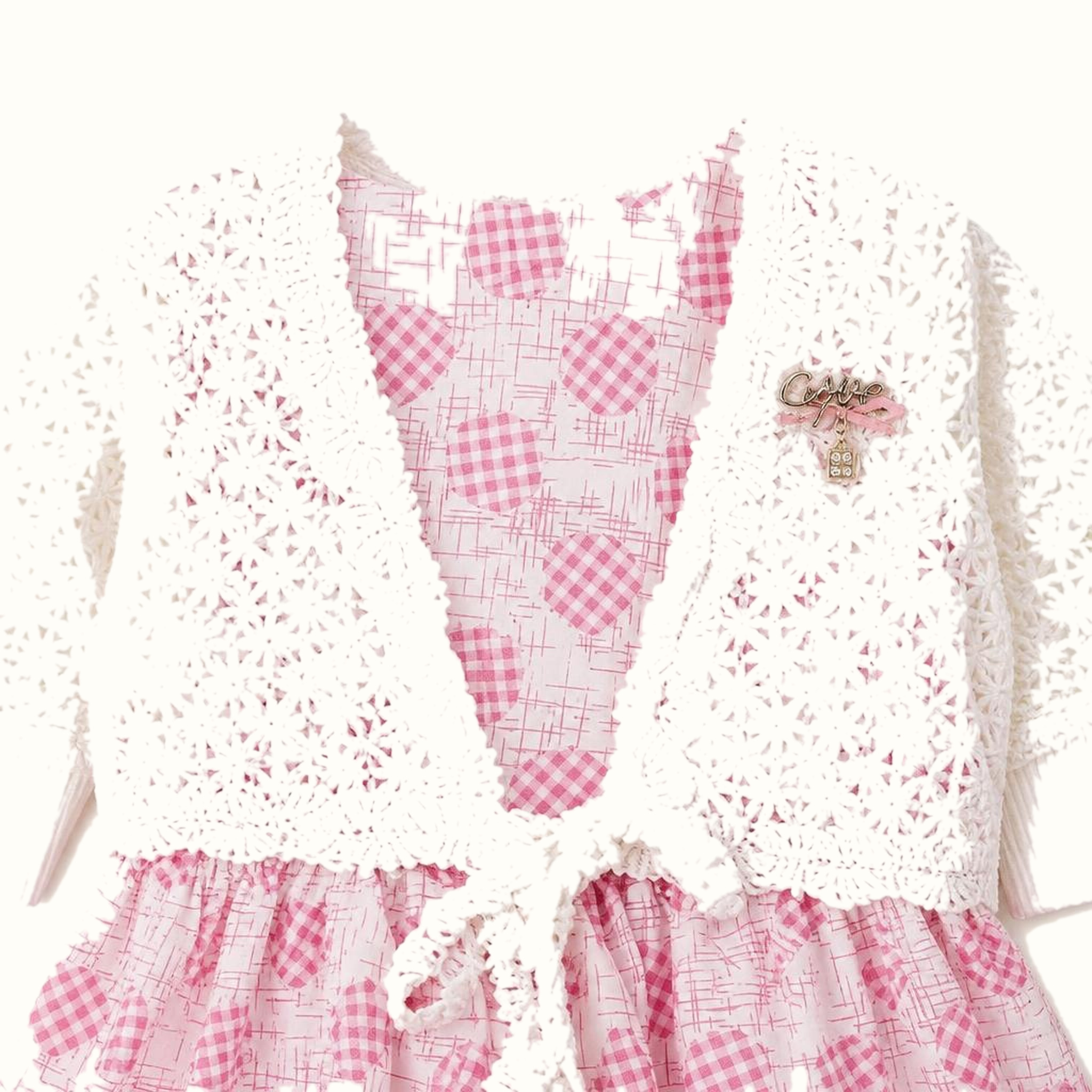 Girls' Floral Polka-Dot Dress - ZAH-1372