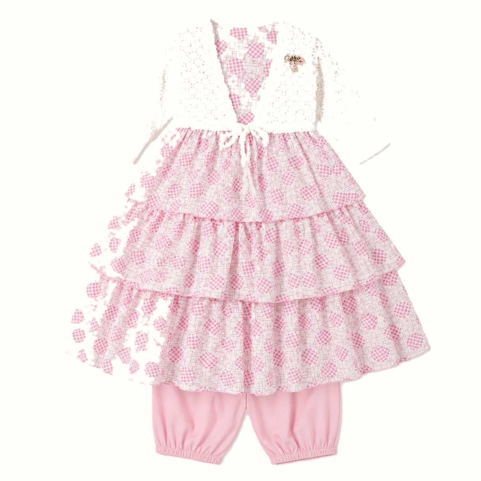 Girls' Floral Polka-Dot Dress - ZAH-1372