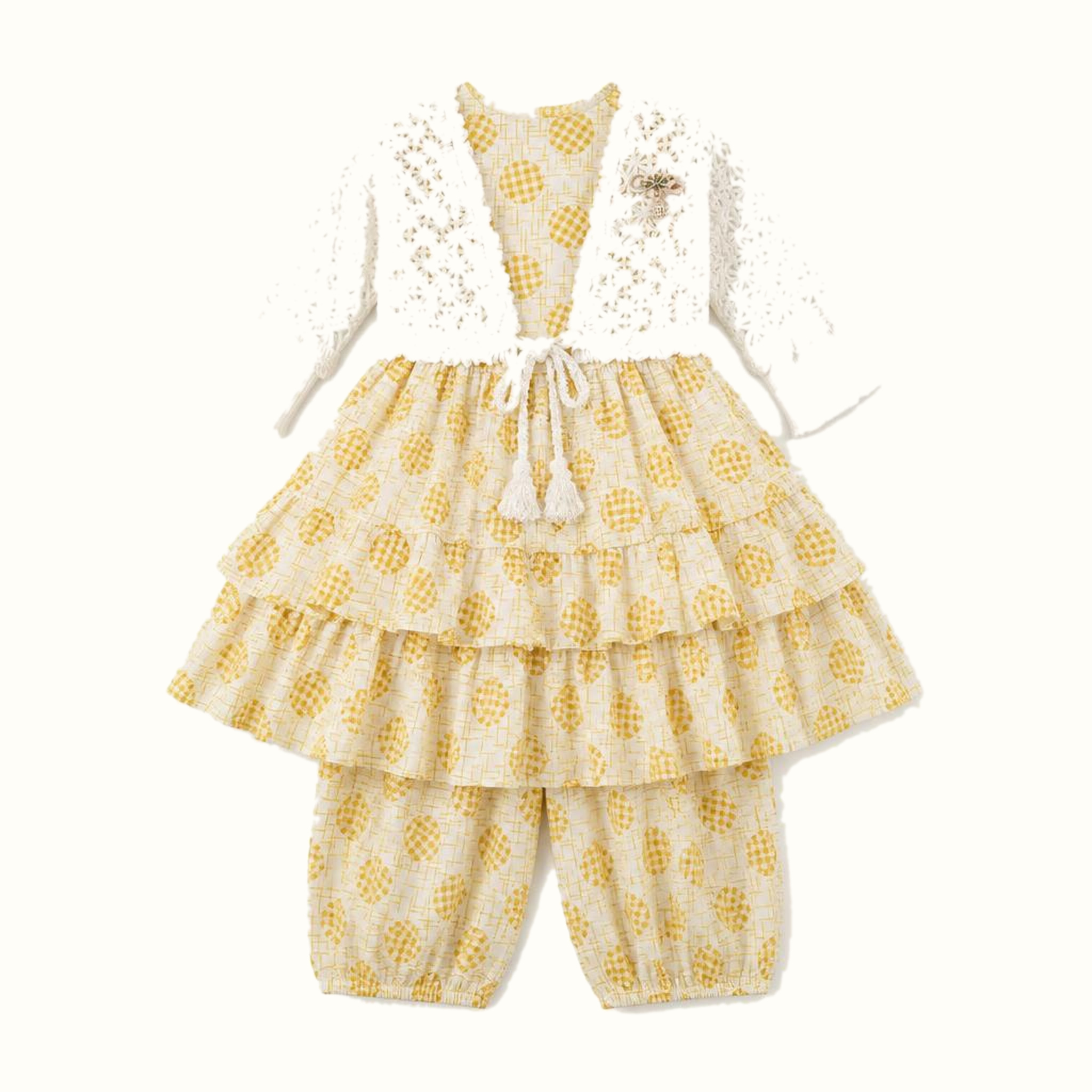 Girls' Floral Polka-Dot Dress - ZAH-1372