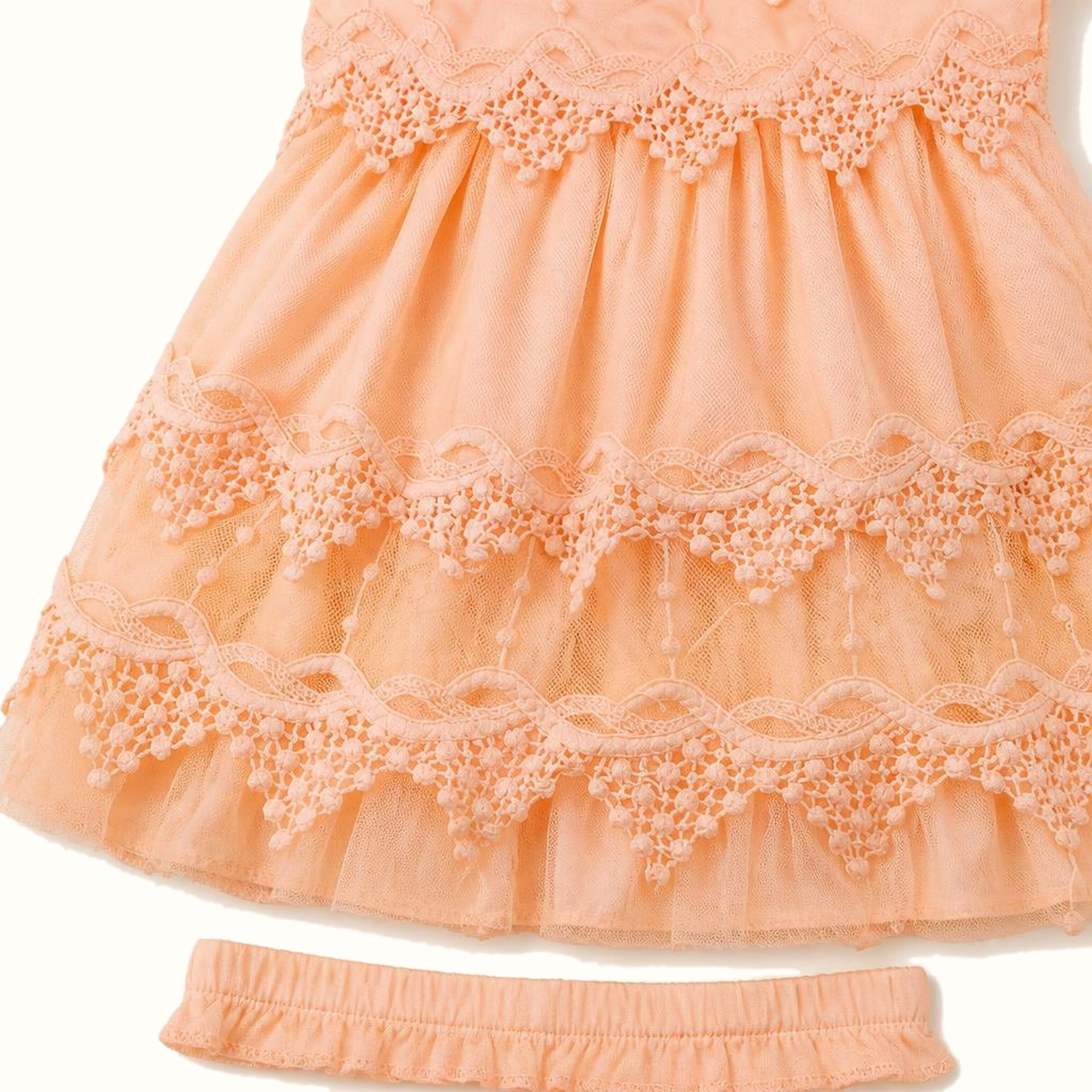 Girls' Floral Lace-Trim Dress - ZAH-1378