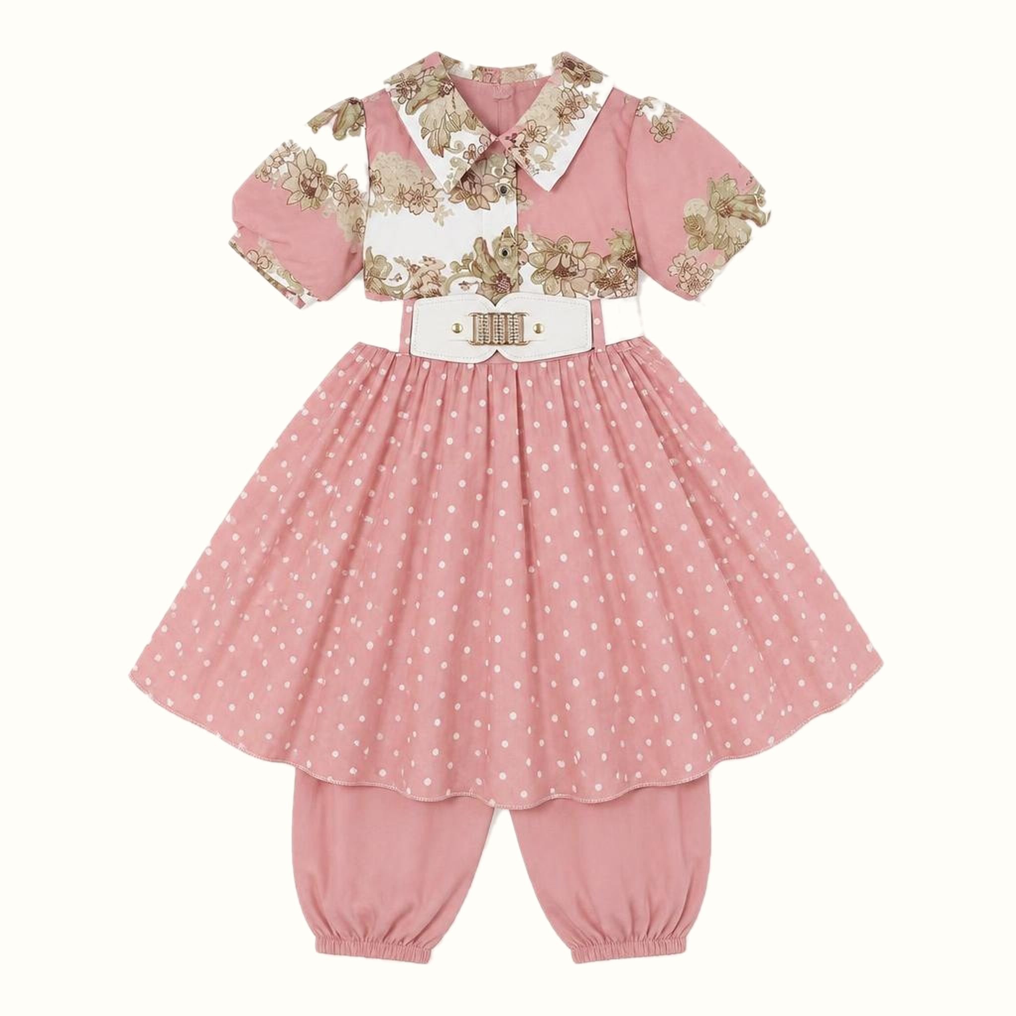 Girls' Floral Polka-Dot Dress - ZAH-1381