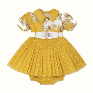 Girls' Floral Polka-Dot Dress - ZAH-1381