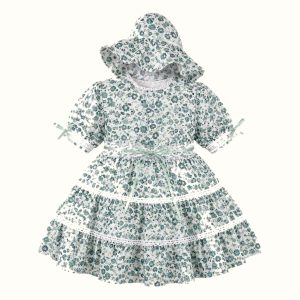 Girls' Floral Ruffle Bow-Detail Dress - ZAH-1382