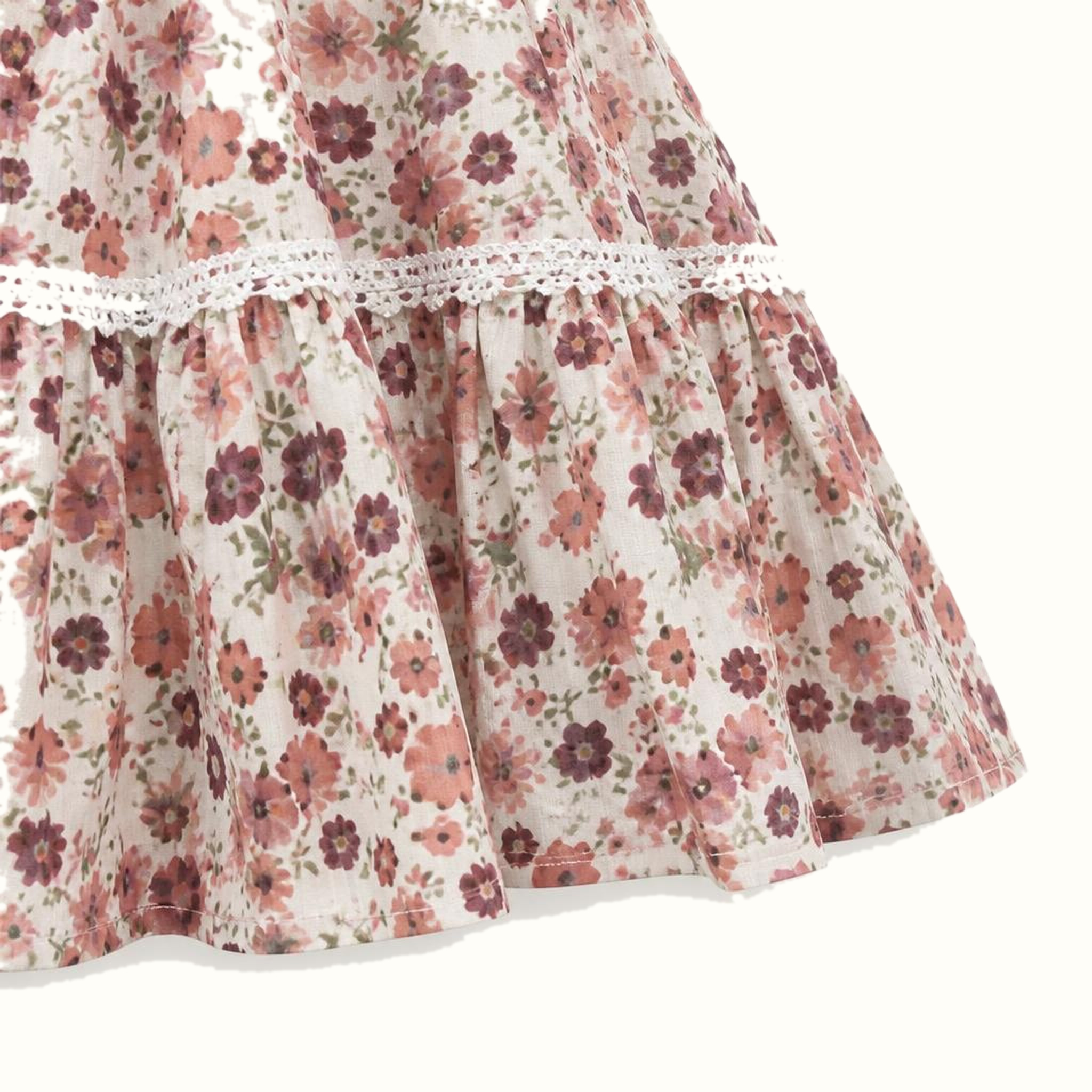Girls' Floral Ruffle Bow-Detail Dress - ZAH-1382