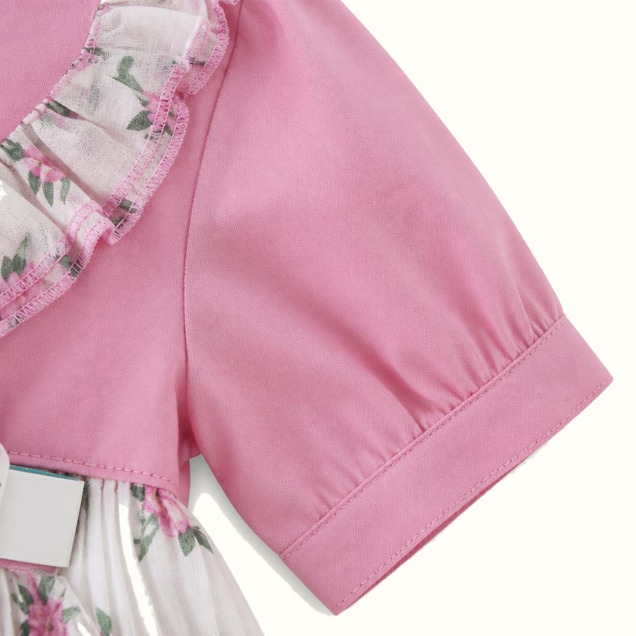 Girls' Floral Ruffle Dress & Matching Hat Set - ZAH-1384
