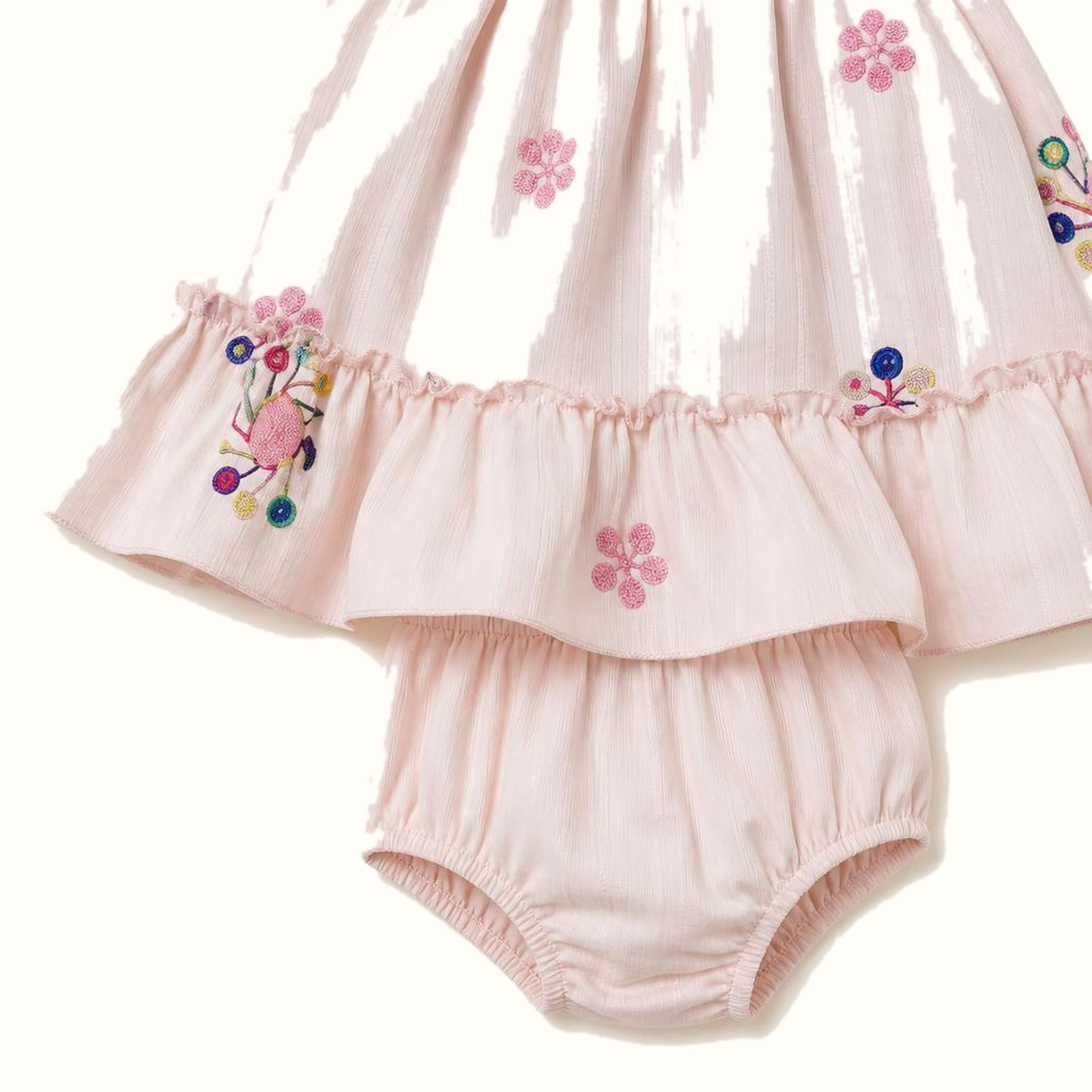 Girls' Embroidered Floral Ruffle Dress - ZAH-1387