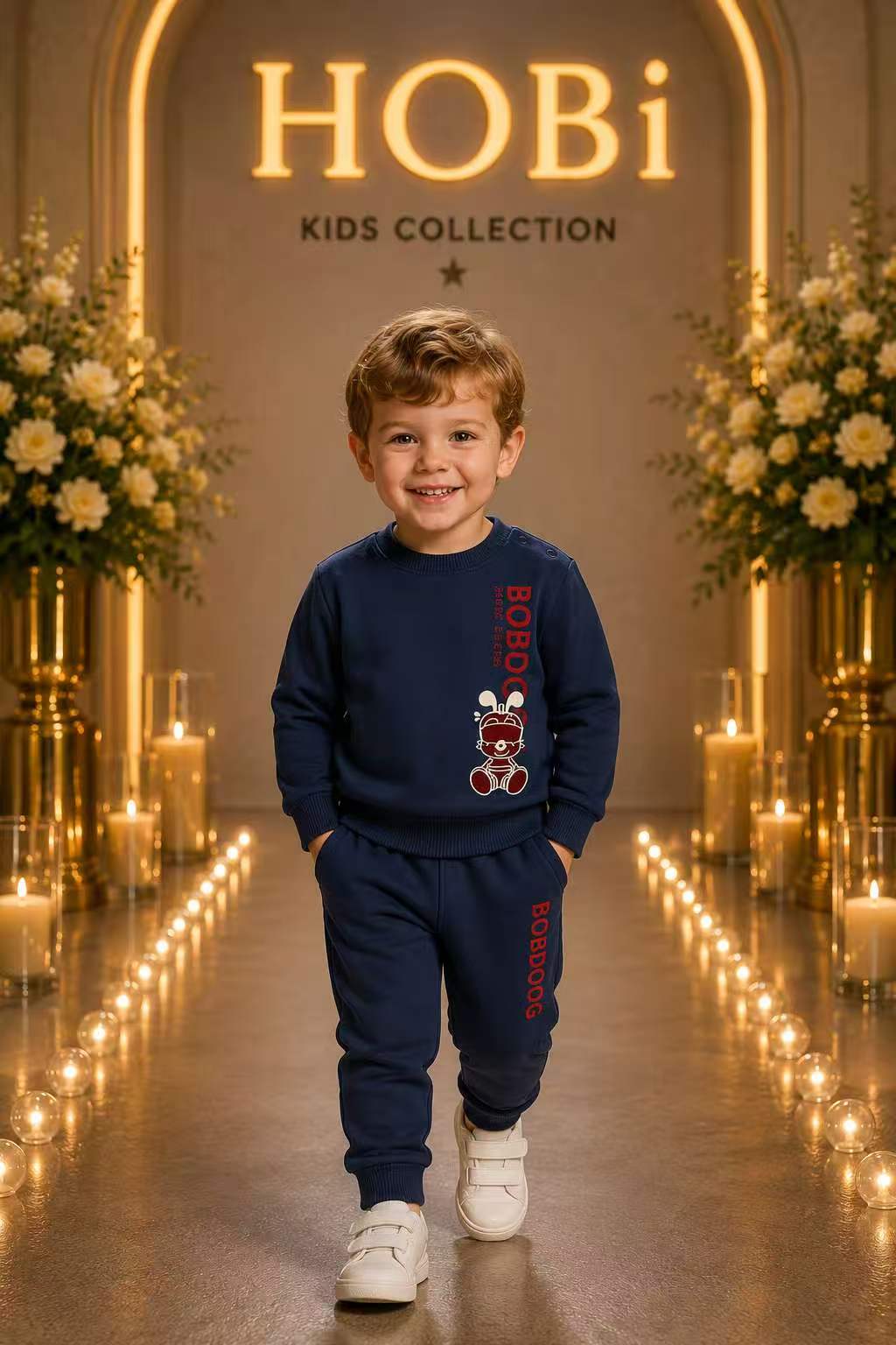 Boys' Navy Racing Graphic Sweatshirt & Jogger Set
