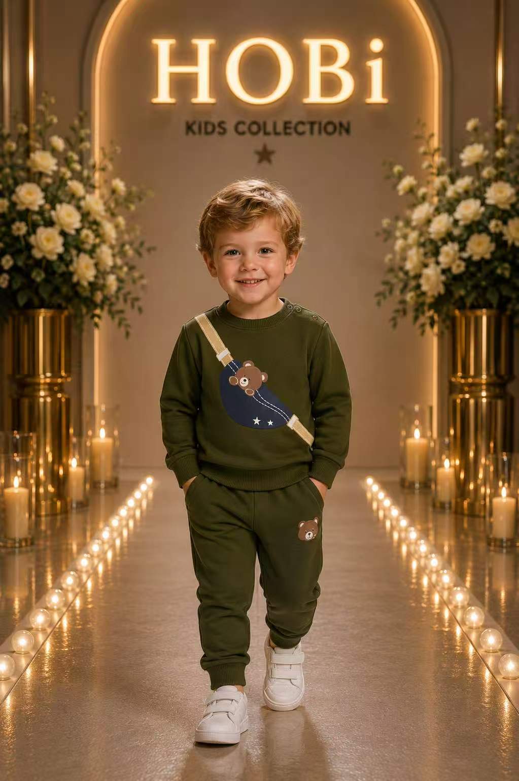 Boys' Olive Adventure Graphic Sweatshirt & Jogger Set
