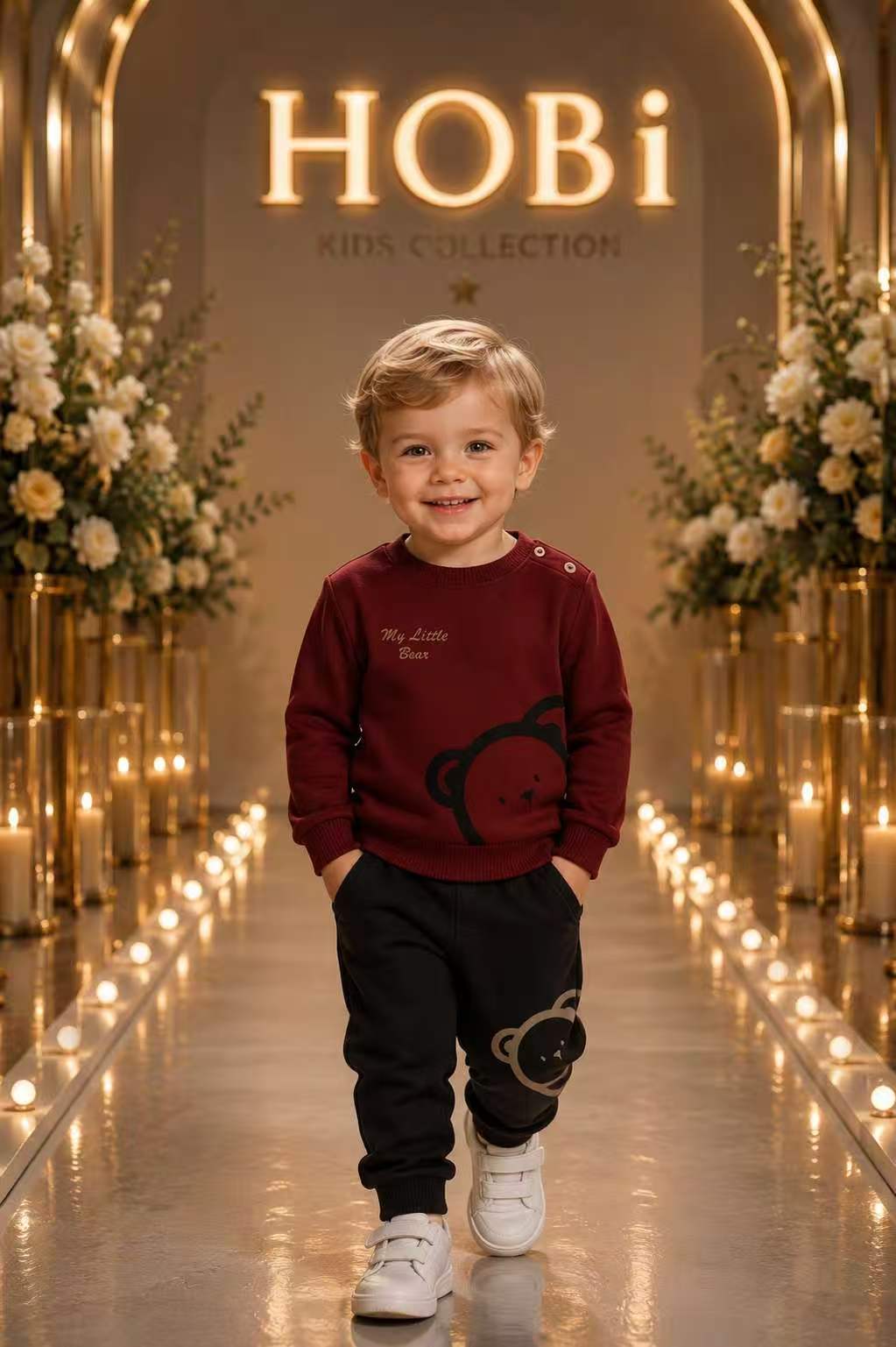Boys' Burgundy Graphic Sweatshirt & Jogger Set