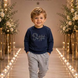 Boys' Navy Signature Sweatshirt & Jogger Set