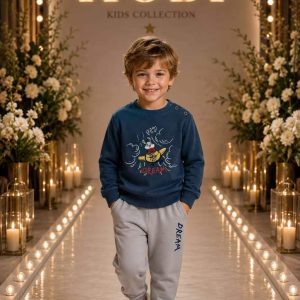 Boys' Blue Adventure Graphic Sweatshirt & Jogger Set