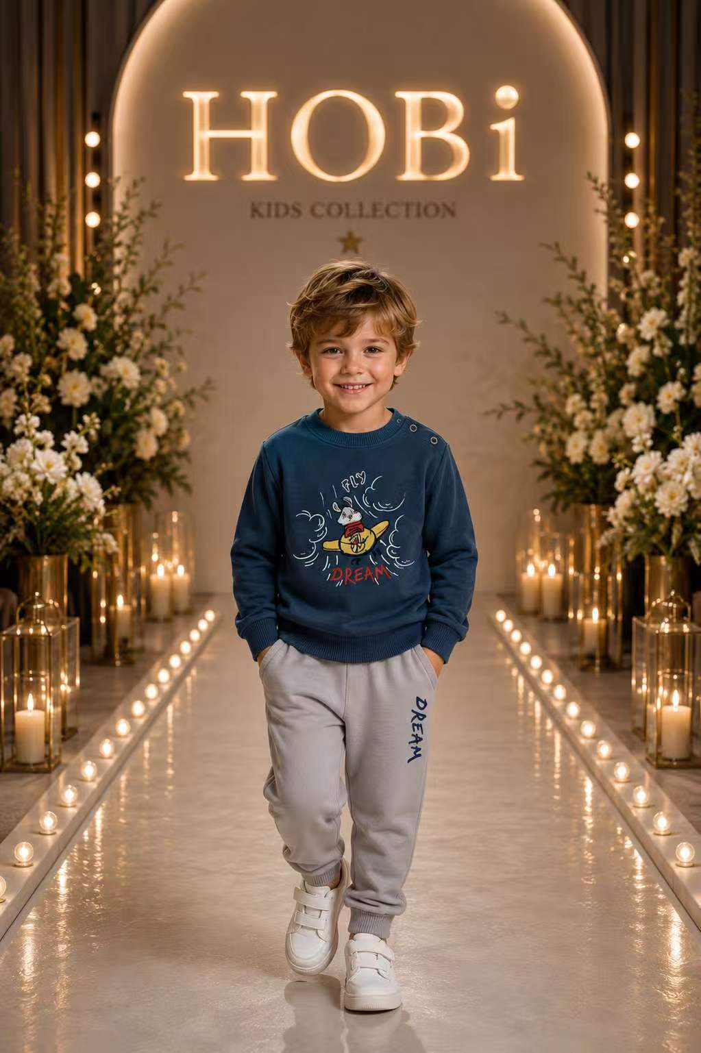 Boys' Blue Adventure Graphic Sweatshirt & Jogger Set