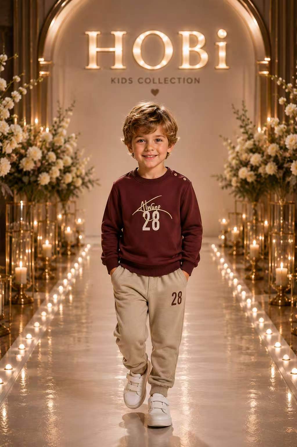 Boys' Burgundy Number 28 Sweatshirt & Jogger Set