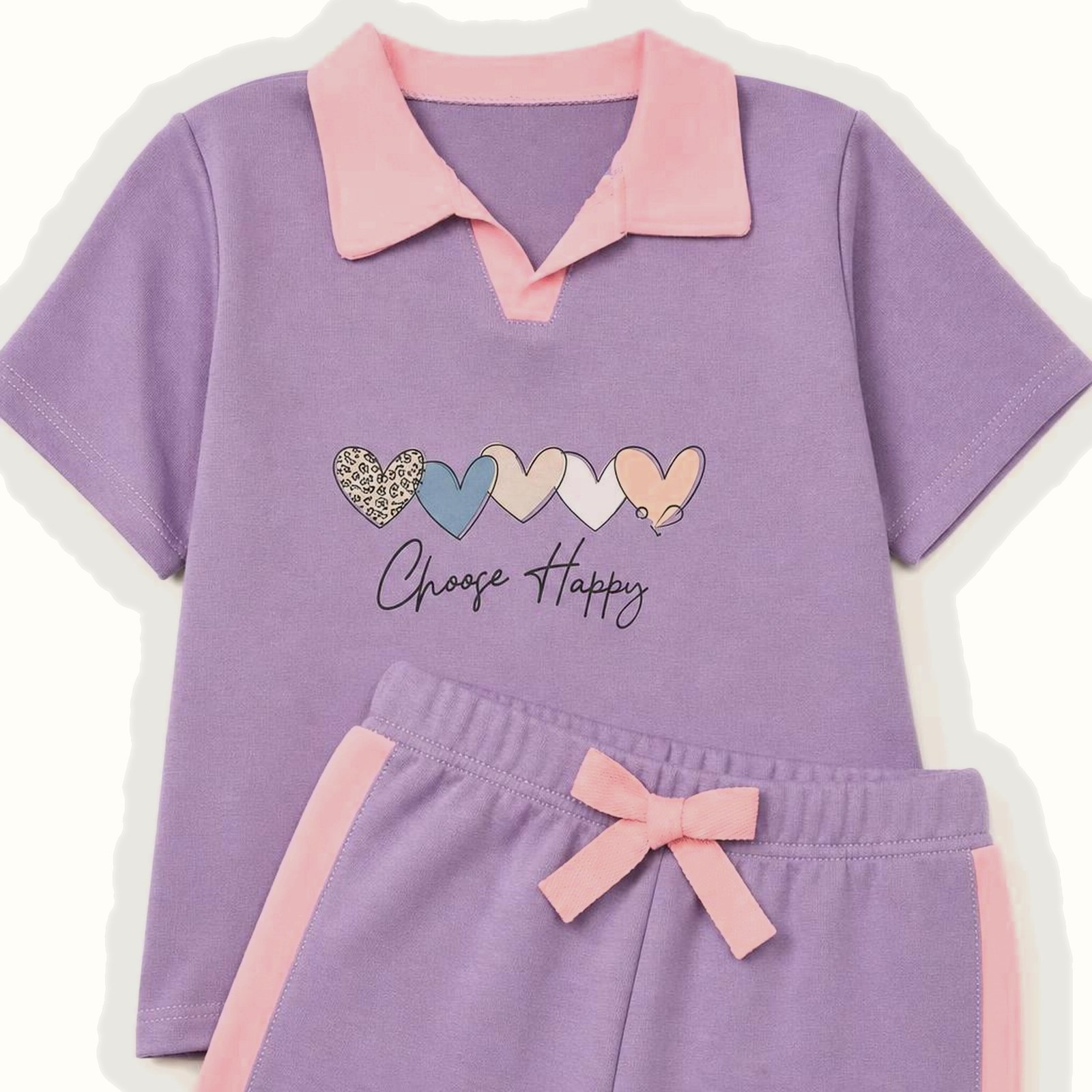 Children's Pink Short Sleeve Set - 1096