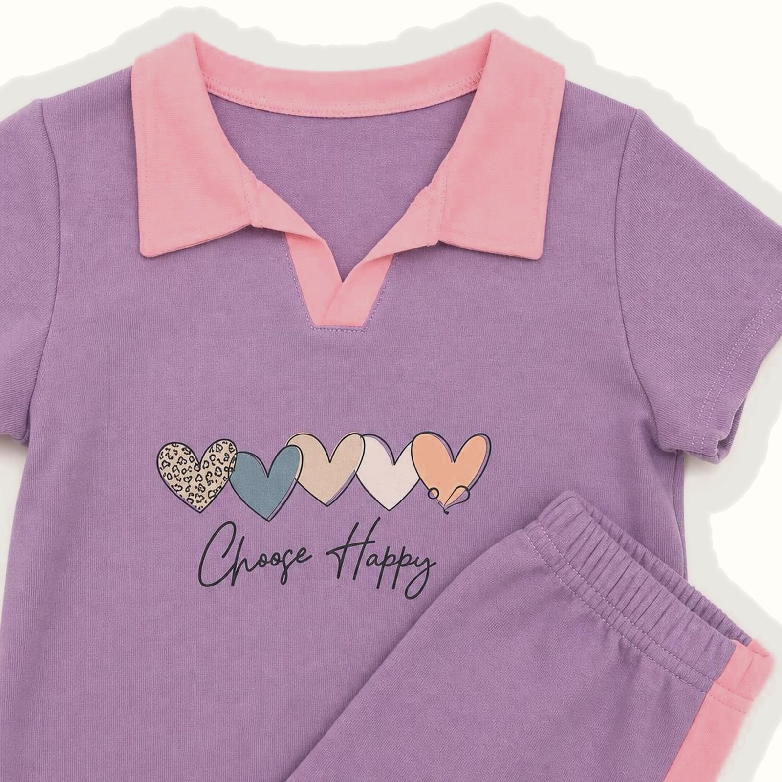 Children's Pink Short Sleeve Set - 1096
