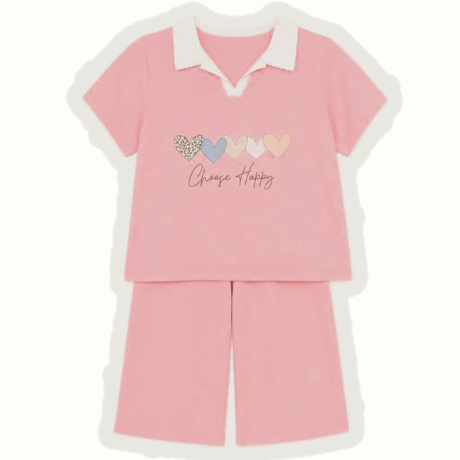 Children's Pink Short Sleeve Set - 1096
